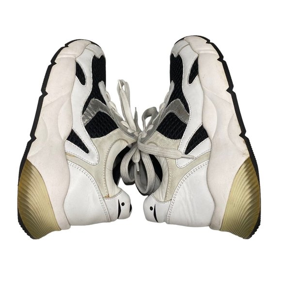 VOILE BLANCHE Dumbil Calfskin & Micro Mesh Sneaker Metallic Effect Sneaker Sz 37 - Picture 7 of 13